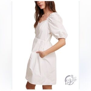 NWT Listicle Puff Sleeve White Dress